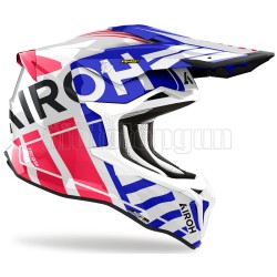 CASCO DE CROSS DE MOTO AIROH STB55 STRYCKER BRAVE AZUL ROJO BRILLANTE | Mototopgun