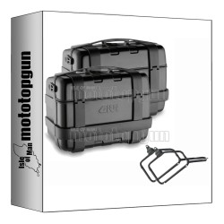 GIVI TREKKER MALETAS LATERALES + PORTAMALETAS MONOKEY NEGRO 46 LITROS COMPATIBLE CON HONDA CRF 1100 L AFRICA TWIN A | Mototopgun