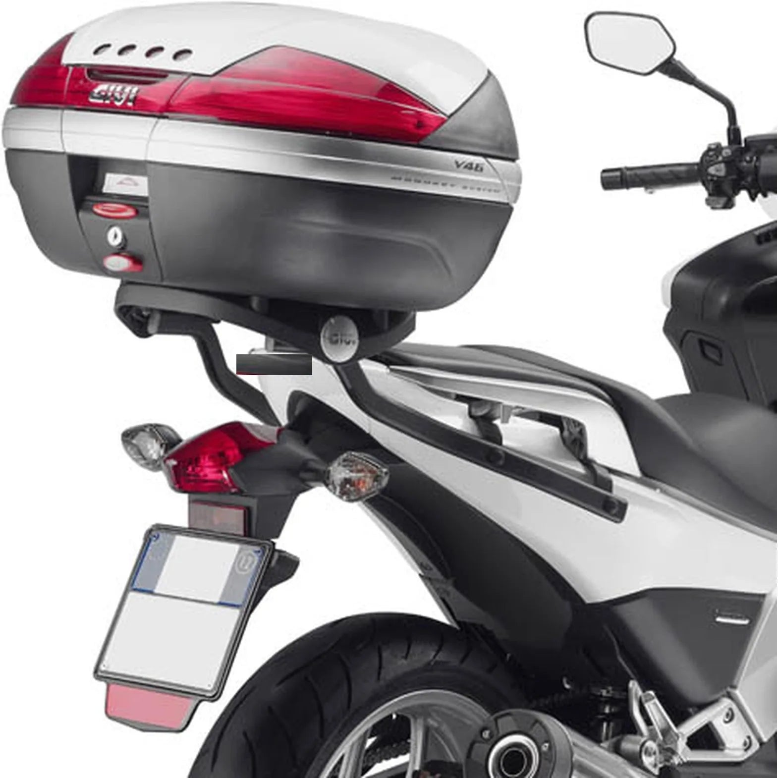 Monolock Alpina Black Aluminium Top Case - 44 Lt Alpina Aluminium - Givi Compatible With Honda Integra 700 (2012-2013)