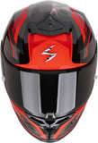 Full-Face Motorcycle Helmet Scorpion Exo Exo-R1 Evo Ii Air Ultra Tct Black Silver Red Vital Size M