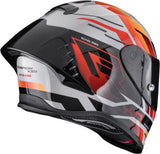 Full-Face Motorcycle Helmet Scorpion Exo Exo-R1 Evo Ii Air Ultra Tct Grey Red Orange Adrenaline Size Xl