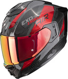 Full-Face Motorcycle Helmet Scorpion Exo Exo-1500 Carbon Air Carbon Fiber Black Red Platted Size S