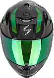 Full-Face Motorcycle Helmet Scorpion Exo Exo-1500 Carbon Air Carbon Fiber Black Green Platted Size Xs