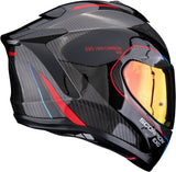 Full-Face Motorcycle Helmet Scorpion Exo Exo-1500 Carbon Air Carbon Fiber Black Red Mundi Size L