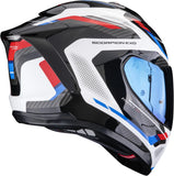 Full-Face Motorcycle Helmet Scorpion Exo Exo-1500 Air Ultra Tct White Red Blue Sleek Size Xs