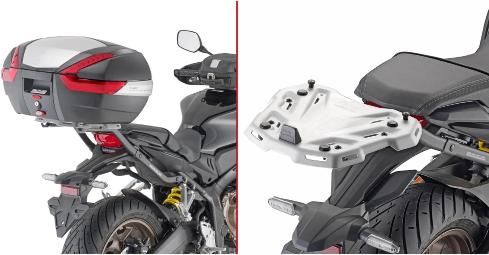 Monolock Alpina Black Aluminium Top Case - 44 Lt Alpina Aluminium - Givi Compatible With Honda Cb 650 R (2019-2020)