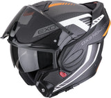Flip-Up Motorcycle Helmet Scorpion Exo Exo-Tech Evo Carbon Carbon Fiber Matt Black Orange Cosy Size Xs