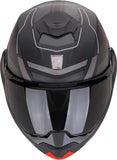 Flip-Up Motorcycle Helmet Scorpion Exo Exo-Tech Evo Polycarbonate Matt Black Red Conquer Size Xl