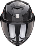 Flip-Up Motorcycle Helmet Scorpion Exo Exo-Tech Evo Carbon Carbon Fiber Black Red Cad Size L