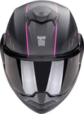 Flip-Up Motorcycle Helmet Scorpion Exo Exo-Tech Evo Polycarbonate Matt Black Pink Socius Size S