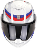 Flip-Up Motorcycle Helmet Scorpion Exo Exo-Tech Evo Pro Ultra Tct White Blue Red Acuti Size Xl
