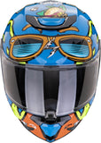 Full-Face Motorcycle Helmet Scorpion Exo Exo-Jnr Air Polycarbonate Blue Orange Fun Size M