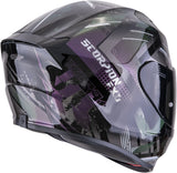Full-Face Motorcycle Helmet Scorpion Exo Exo-391 Polycarbonate Chameleon Black Clutter Size Xs