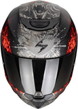Full-Face Motorcycle Helmet Scorpion Exo Exo-391 Polycarbonate Matt Black Silver Red Wolf Size L