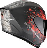 Full-Face Motorcycle Helmet Scorpion Exo Exo-391 Polycarbonate Matt Black Silver Red Wolf Size L