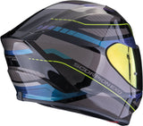 Full-Face Motorcycle Helmet Scorpion Exo Exo-391 Polycarbonate Black Blue Leo Size Xl