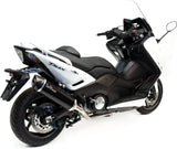 Complete Catalytic Exhaust System With Sound Certification Nero Stainless Steel Carbon Fiber End Cap - Leovince Compatible With Yamaha Xp 530 T-Max (2012-2016)