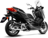 Complete Exhaust System Without Catalytic Converter And Without Sound Certification Nero Stainless Steel Carbon Fiber End Cap - Leovince Compatible With Yamaha X-Max 125 (2018-2020)