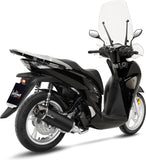 Complete Catalytic Exhaust System With Sound Certification Nero Stainless Steel Carbon Fiber End Cap - Leovince Compatible With Honda Sh 150I (2020-2023)