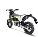 Exhaust Tip With Noise Certification Nero Stainless Steel Carbon Fiber End Cap - Leovince Compatible With Husqvarna 701 Enduro - Lr (2021-2024)
