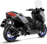 Complete Exhaust System Without Catalytic Converter And Without Sound Certification Nero Stainless Steel Carbon Fiber End Cap - Leovince Compatible With Yamaha X-Max 125 (2021-2024)