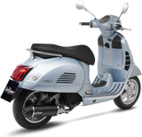 Exhaust Tip With Noise Certification Nero Stainless Steel Carbon Fiber End Cap - Leovince Compatible With Piaggio Vespa Gts 125 Ie - Super (2021-2024)