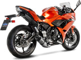 Complete Catalytic Exhaust System With Sound Certification Lv One Evo Stainless Steel Carbon Fiber End Cap - Leovince Compatible With Kawasaki Ninja 650 (2017-2019)
