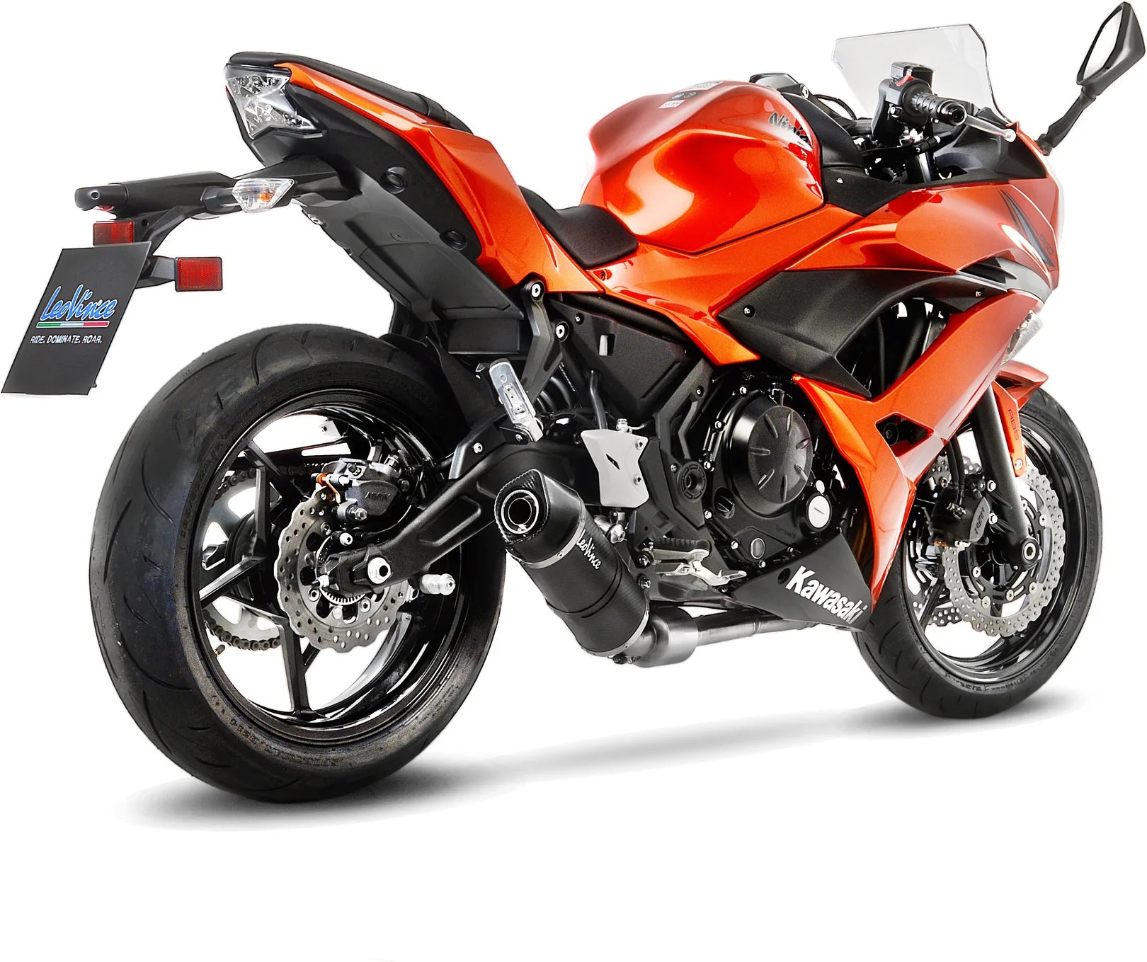 Complete Exhaust System Without Catalytic Converter And Without Sound Certification Lv One Evo Carbon Fiber Carbon Fiber End Cap - Leovince Compatible With Kawasaki Ninja 650 (2020)