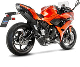 Complete Exhaust System Without Catalytic Converter And Without Sound Certification Lv One Evo Carbon Fiber Carbon Fiber End Cap - Leovince Compatible With Kawasaki Z 650 (2017-2019)