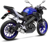 Complete Catalytic Exhaust System With Sound Certification Lv One Evo Stainless Steel Carbon Fiber End Cap - Leovince Compatible With Yamaha Mt-125 (2017-2019)