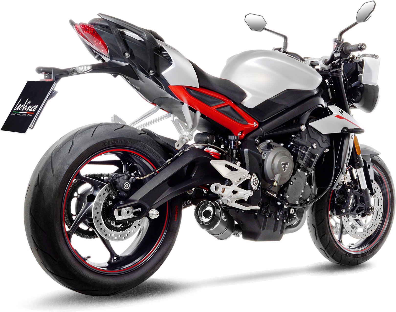 Exhaust Tip Without Sound Certification Lv One Evo Carbon Fiber Carbon Fiber End Cap - Leovince Compatible With Triumph Street Triple 765 S - R Lrh (2020-2022)