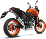 Exhaust Tip Without Sound Certification Lv One Evo Stainless Steel Carbon Fiber End Cap - Leovince Compatible With Ktm 690 Duke - R (2016-2019)