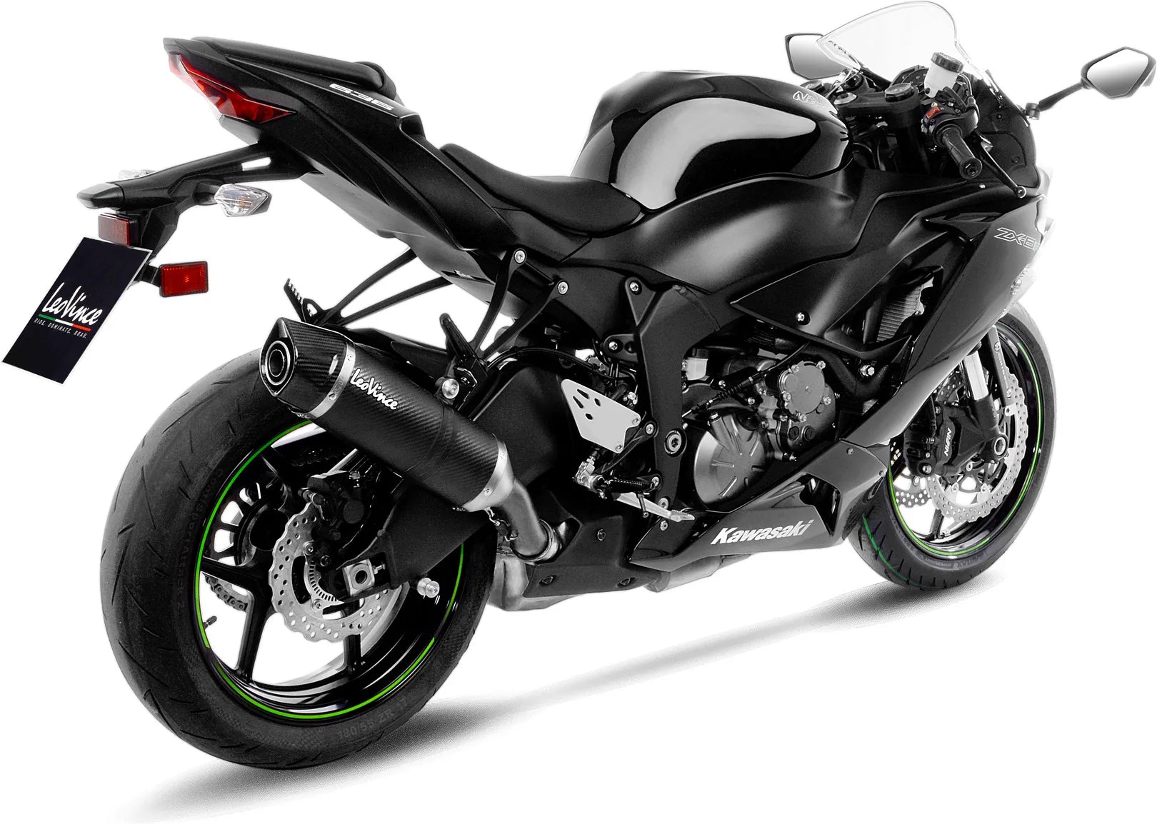 Exhaust Tip With Noise Certification Lv One Evo Carbon Fiber Carbon Fiber End Cap - Leovince Compatible With Kawasaki Zx 6R Ninja (2019-2020)
