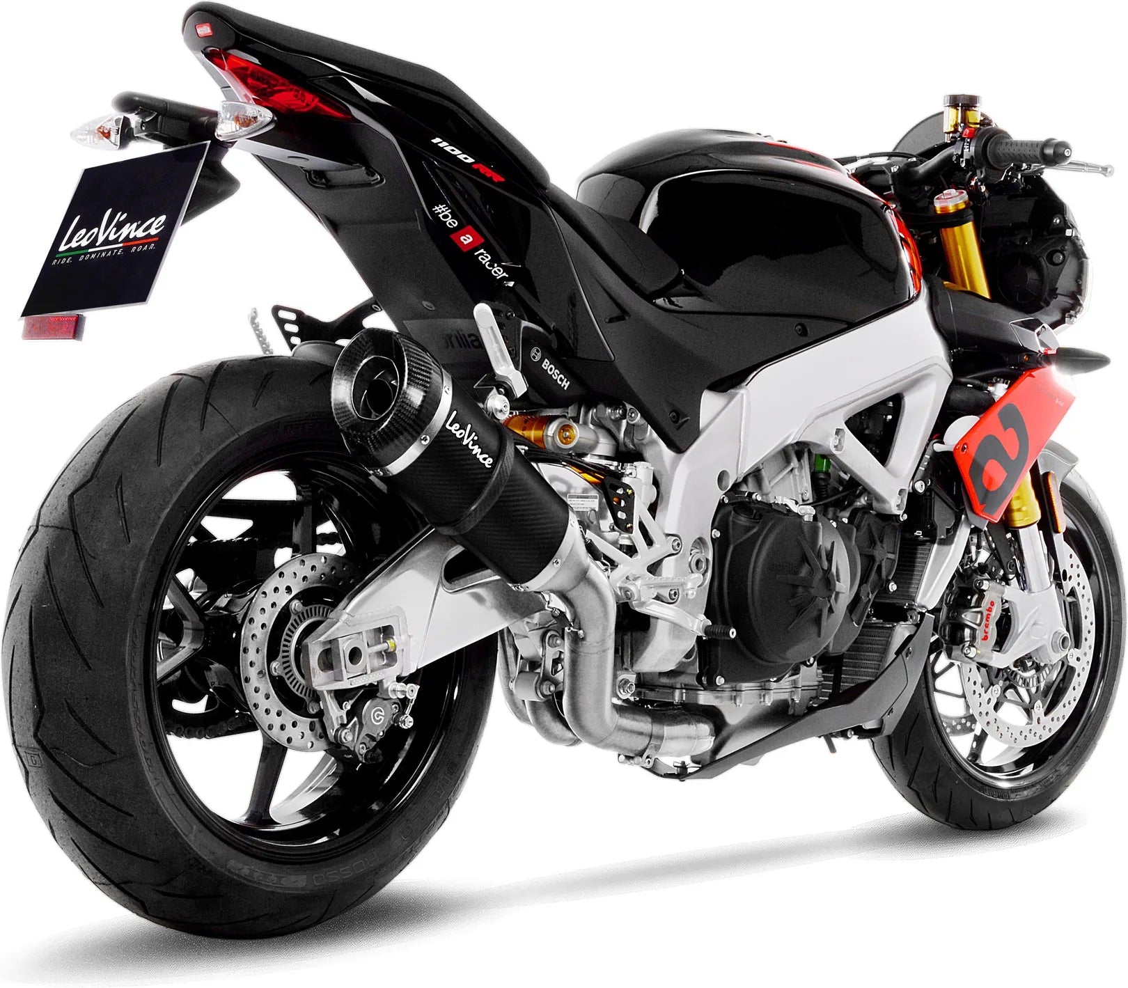 Exhaust Tip Without Sound Certification Factory S Carbon Fiber Carbon Fiber End Cap - Leovince Compatible With Aprilia Rsv4 1100 Factory (2021-2024)