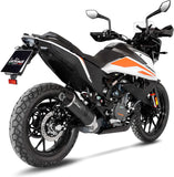 Exhaust Tip With Noise Certification Lv One Evo Steel Black Carbon Fiber End Cap - Leovince Compatible With Ktm 390 Adventure (2020-2024)