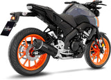 Complete Catalytic Exhaust System With Sound Certification Lv One Evo Steel Black Carbon Fiber End Cap - Leovince Compatible With Yamaha Yzf-R 125 (2021-2024)