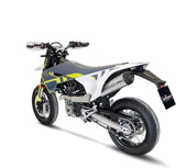 Exhaust Tip Without Sound Certification Lv One Evo Stainless Steel Carbon Fiber End Cap - Leovince Compatible With Husqvarna 701 Supermoto (2021-2024)