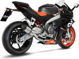 Complete Exhaust System Without Catalytic Converter And Without Sound Certification Lv Pro Stainless Steel Carbon Fiber End Cap - Leovince Compatible With Aprilia Rs 660 (2021-2024)