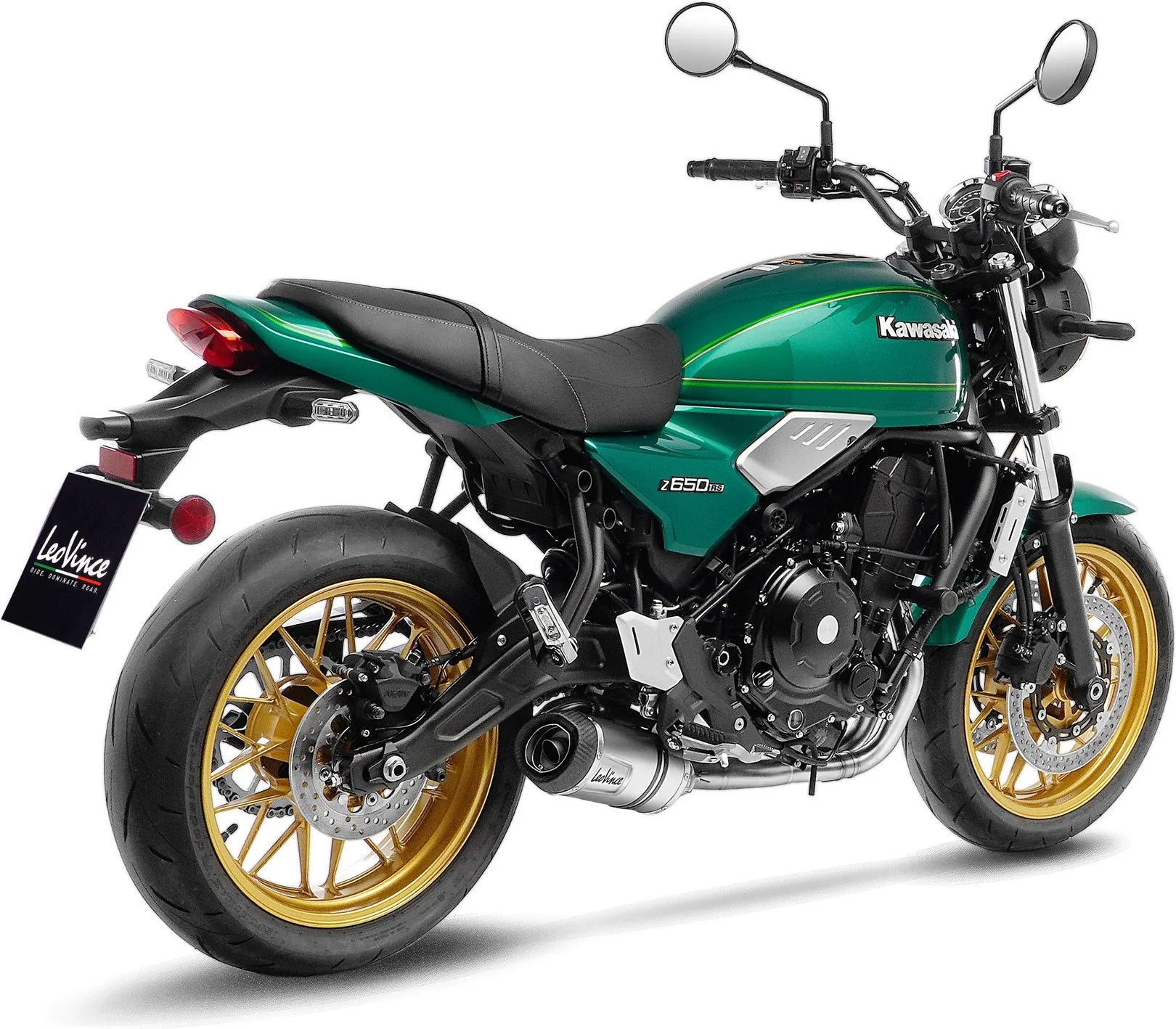 Complete Catalytic Exhaust System With Sound Certification Lv One Evo Stainless Steel Carbon Fiber End Cap - Leovince Compatible With Kawasaki Z 650 Rs (2022-2024)