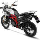 Exhaust Tip Without Sound Certification Lv One Evo Steel Black Carbon Fiber End Cap - Leovince Compatible With Bmw F 700 Gs (2017-2018)