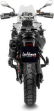 Exhaust Tip Without Sound Certification Lv One Evo Steel Black Carbon Fiber End Cap - Leovince Compatible With Bmw F 800 Gs - Adventure (2017-2018)