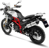 Exhaust Tip Without Sound Certification Lv One Evo Stainless Steel Carbon Fiber End Cap - Leovince Compatible With Bmw F 800 Gs - Adventure (2017-2018)