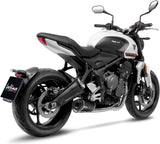 Complete Exhaust System Without Catalytic Converter And Without Sound Certification Lv One Evo Steel Black Carbon Fiber End Cap - Leovince Compatible With Triumph Trident 660 (2021-2024)