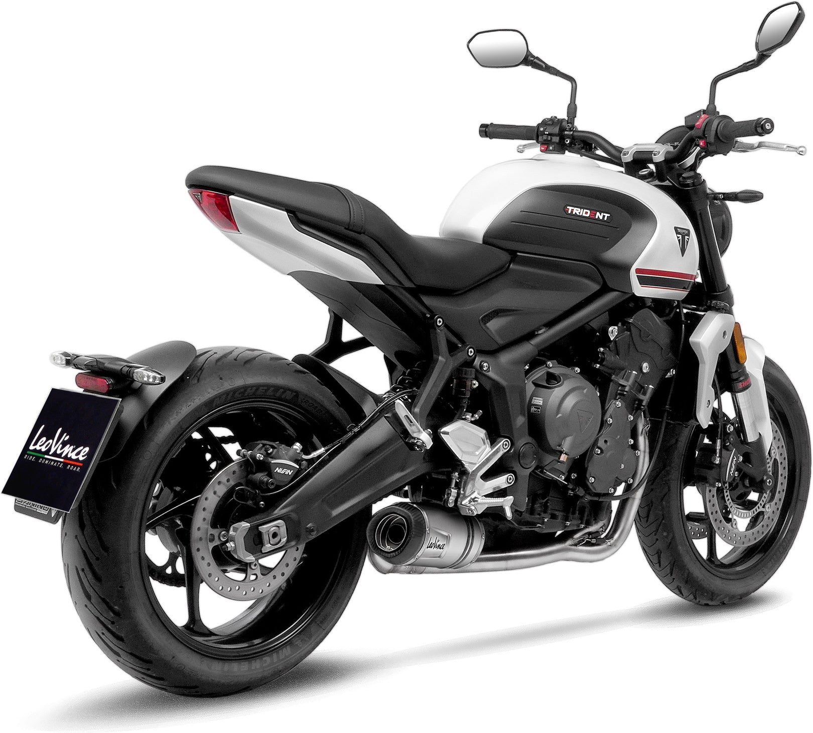 Complete Catalytic Exhaust System With Sound Certification Lv One Evo Stainless Steel Carbon Fiber End Cap - Leovince Compatible With Triumph Tiger 660 Sport (2022-2024)