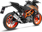 Exhaust Tip Without Sound Certification Lv One Evo Stainless Steel Carbon Fiber End Cap - Leovince Compatible With Ktm 390 Duke (2021-2023)