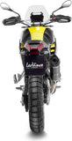 Exhaust Tip Without Sound Certification Lv One Evo Steel Black Carbon Fiber End Cap - Leovince Compatible With Aprilia Tuareg 660 (2022-2024)