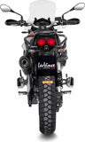 Exhaust Tip Without Sound Certification Lv One Evo Steel Black Carbon Fiber End Cap - Leovince Compatible With Moto Guzzi V85 Tt (2019-2023)