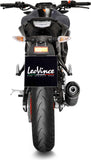Complete Exhaust System Without Catalytic Converter And Without Sound Certification Lv One Evo Steel Black Carbon Fiber End Cap - Leovince Compatible With Yamaha Mt-125 (2025-2026)