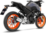 Complete Exhaust System Without Catalytic Converter And Without Sound Certification Lv One Evo Stainless Steel Carbon Fiber End Cap - Leovince Compatible With Yamaha Mt-125 (2021-2024)