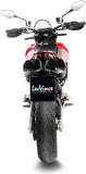 Dual Exhaust System Without Sound Certification Lv Pro Steel Black Carbon Fiber End Cap - Leovince Compatible With Ducati Hypermotard 698 Mono (2024-2026)